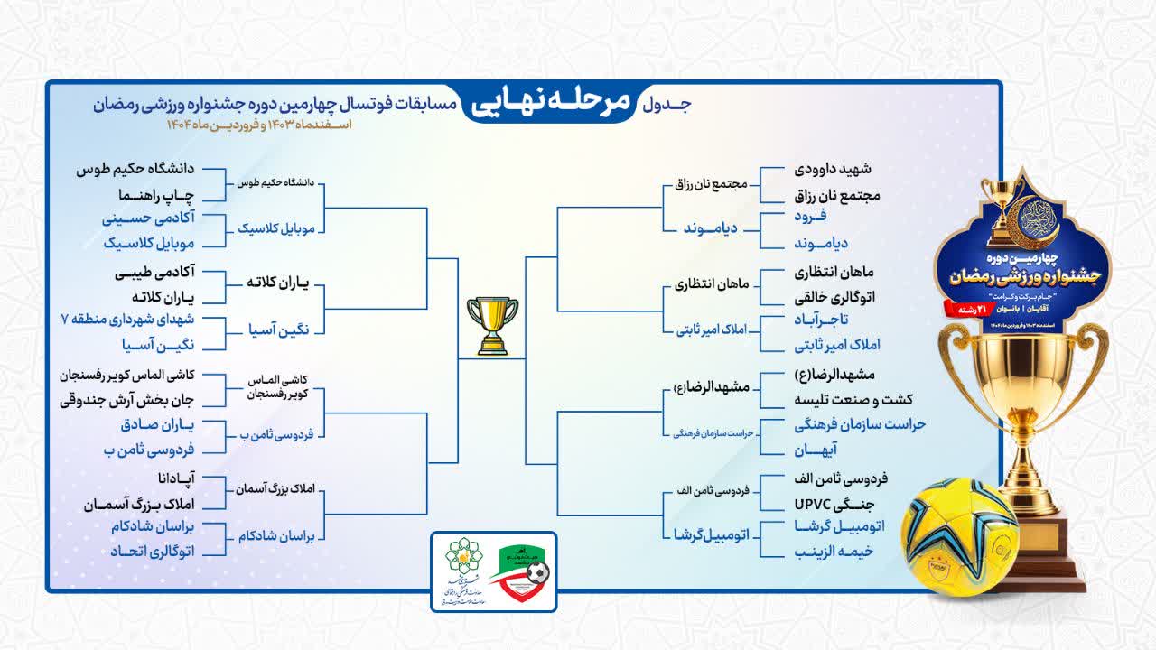 مسابقات جام رمضان مشهد روی آنتن 